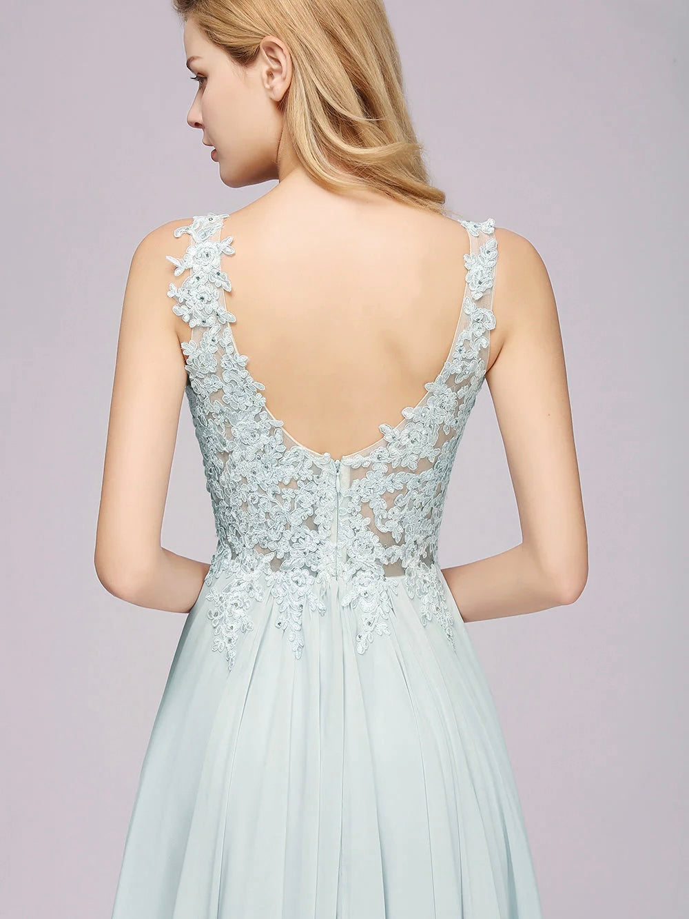 Delicate lace designed party gown