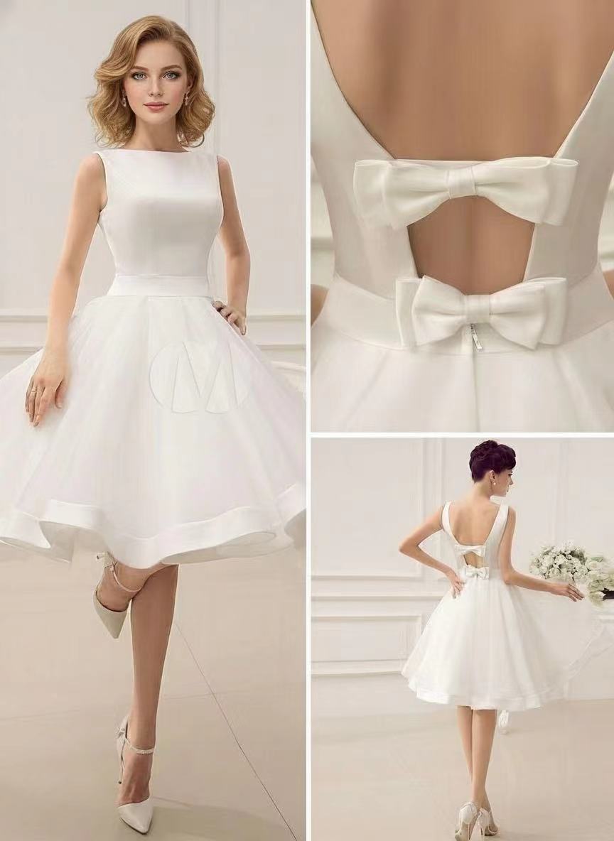 Satin and Organza high neck sleeveless short length party dress