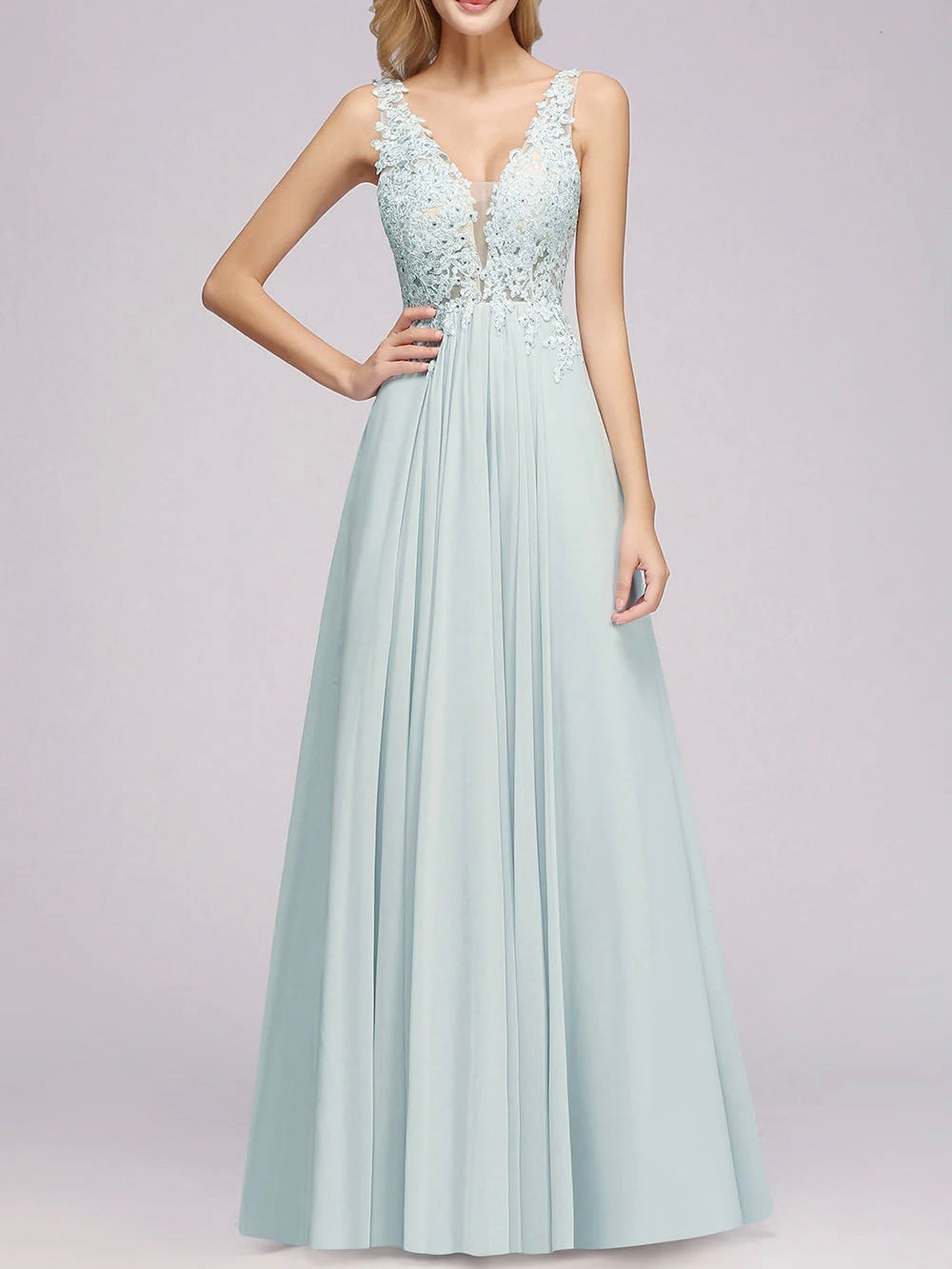 Delicate lace designed party gown
