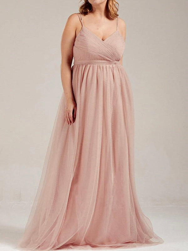 Spaghetti straps Chiffon floor length lace designed back party and prom dress