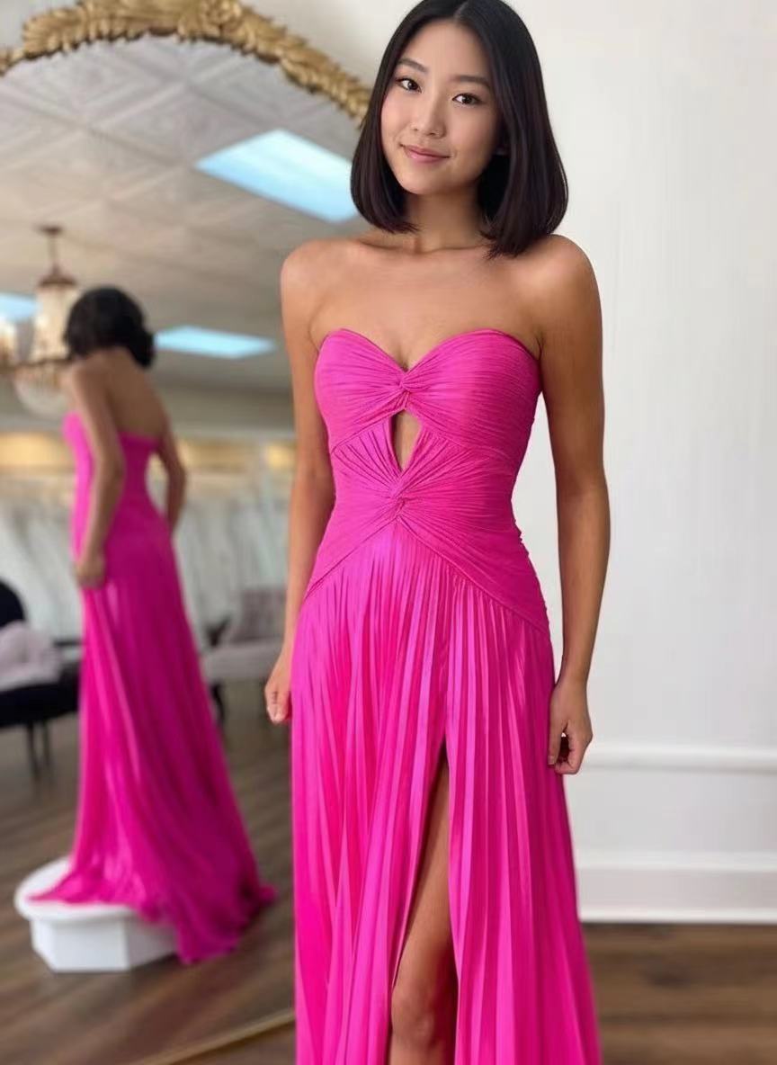 Chiffon A-line Gorgeous gorgeous Floor-Length Dress With Slit