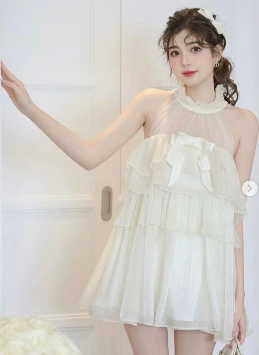 Cute Tiered layered sleeveless mini skirt style short prom and party dress