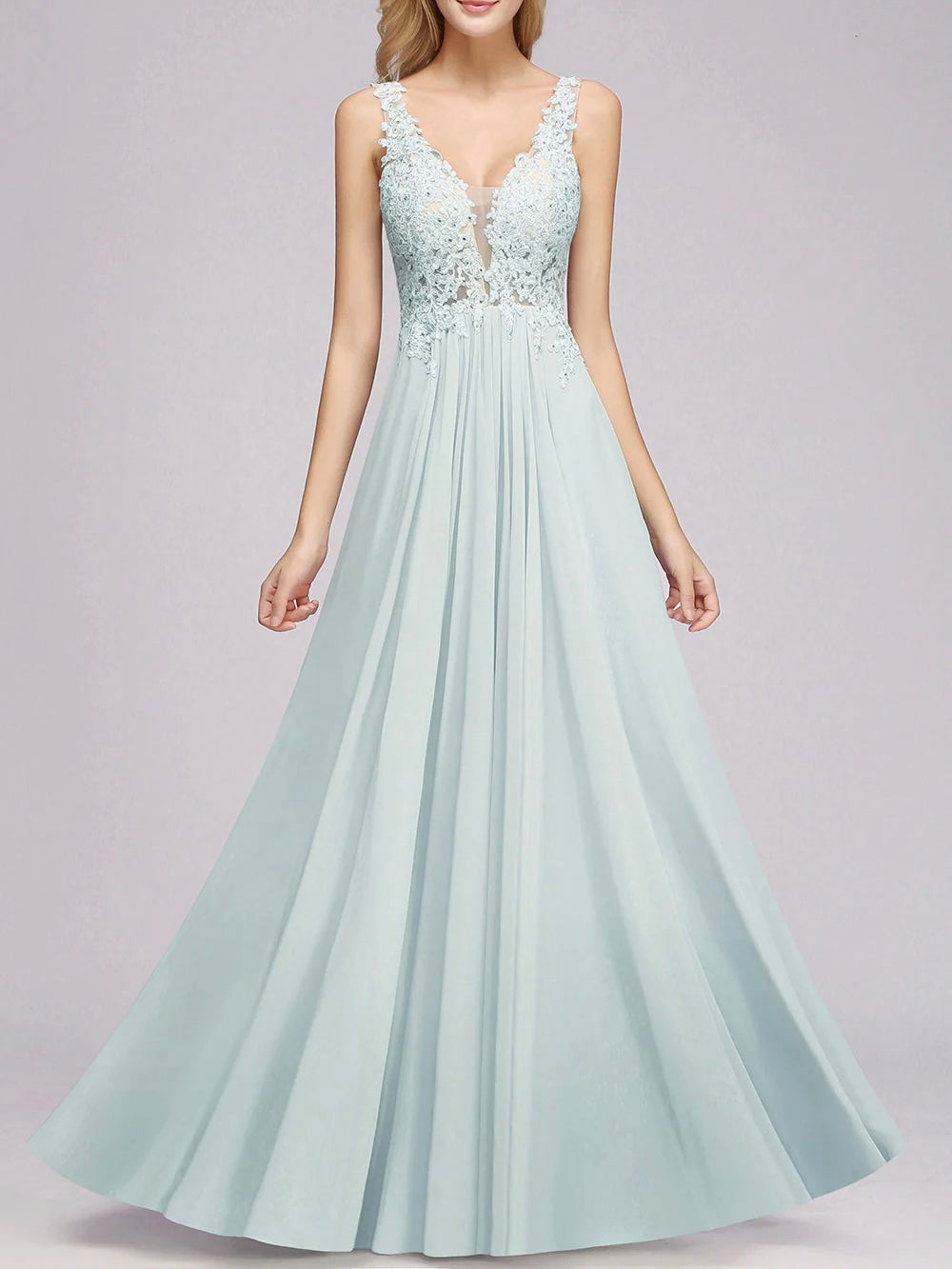 Delicate lace designed party gown