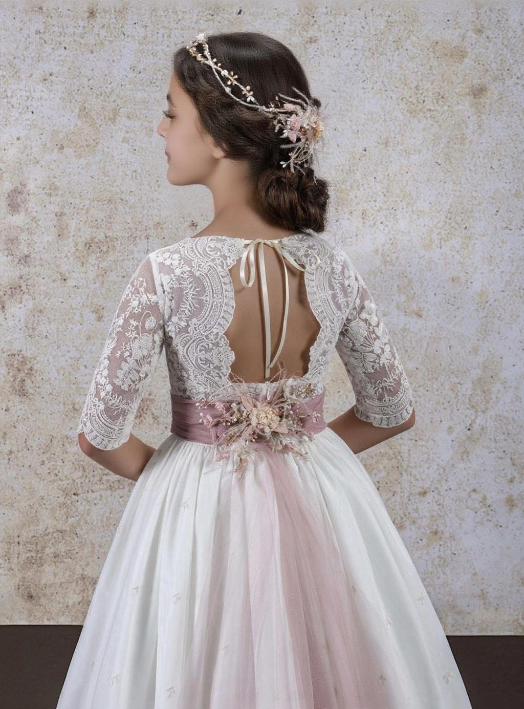 Floral laced full sleeve gorgeous baby dress