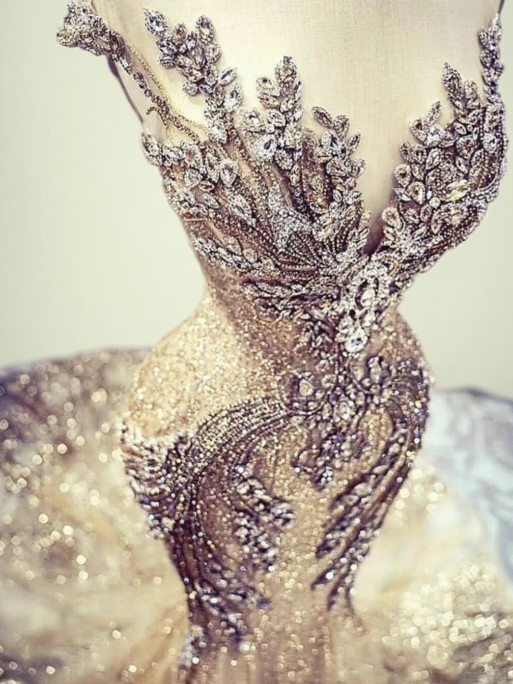 Mermaid style Uniquely designed crystal and beaded applique off the shoulder wedding dress