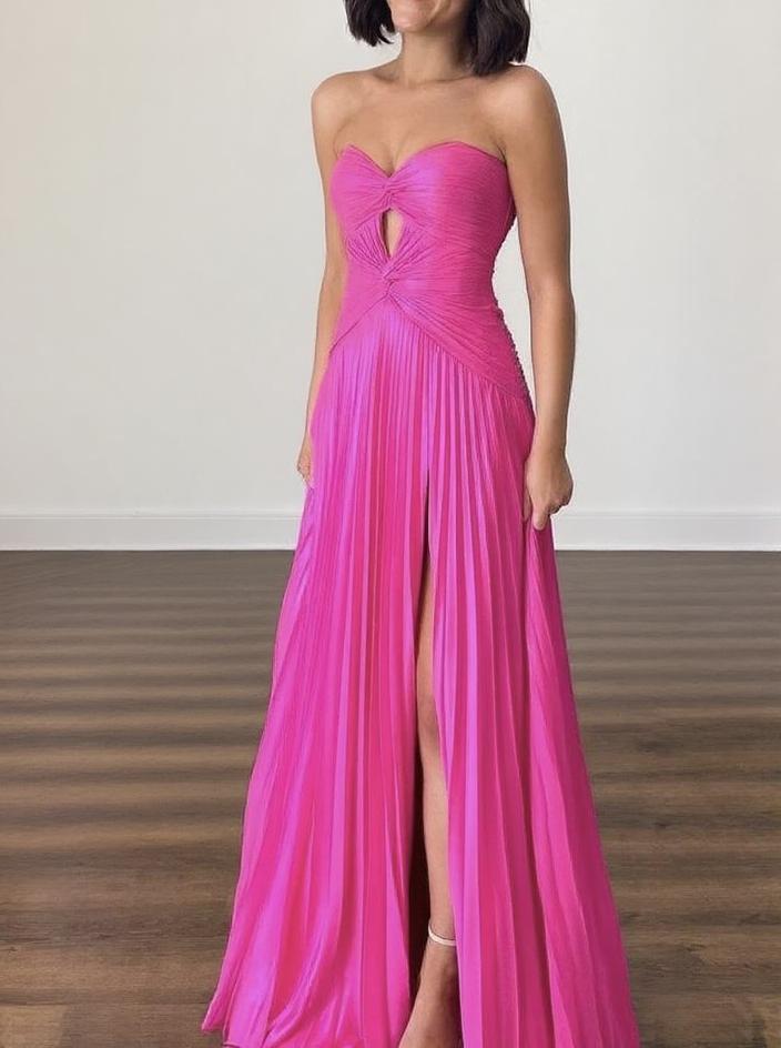 Chiffon A-line Gorgeous gorgeous Floor-Length Dress With Slit