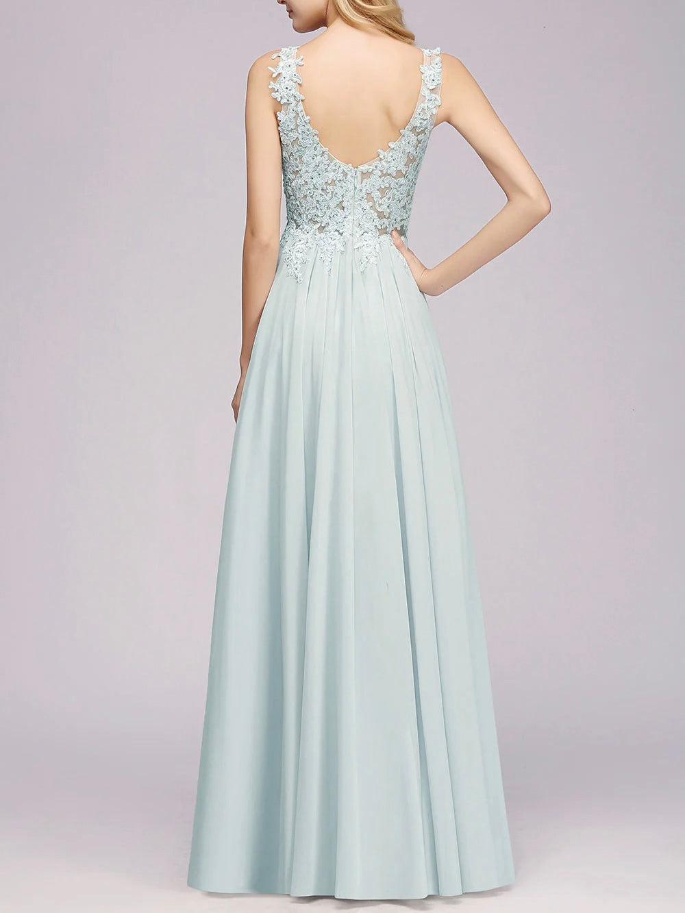 Delicate lace designed party gown